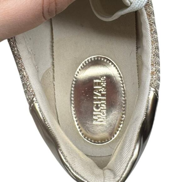 Michael Michael Kors Monique Trainer Gold and White Sparkle Size 10M - Picture 16 of 16